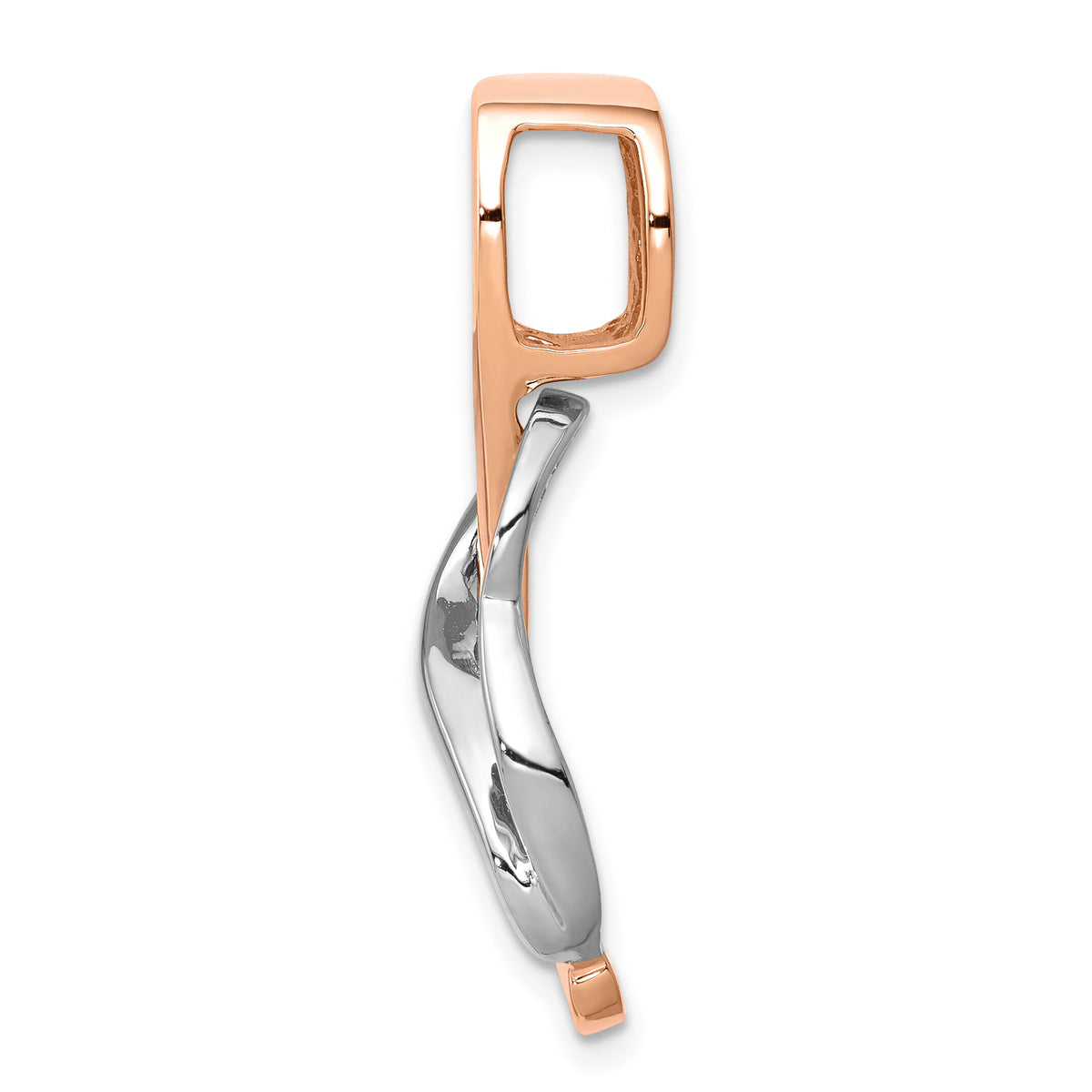 14K White and Rose Gold Fits up to 4mm, 6mm Reversible Omega Slide-SL482