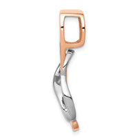 14K White and Rose Gold Fits up to 4mm, 6mm Reversible Omega Slide-SL482