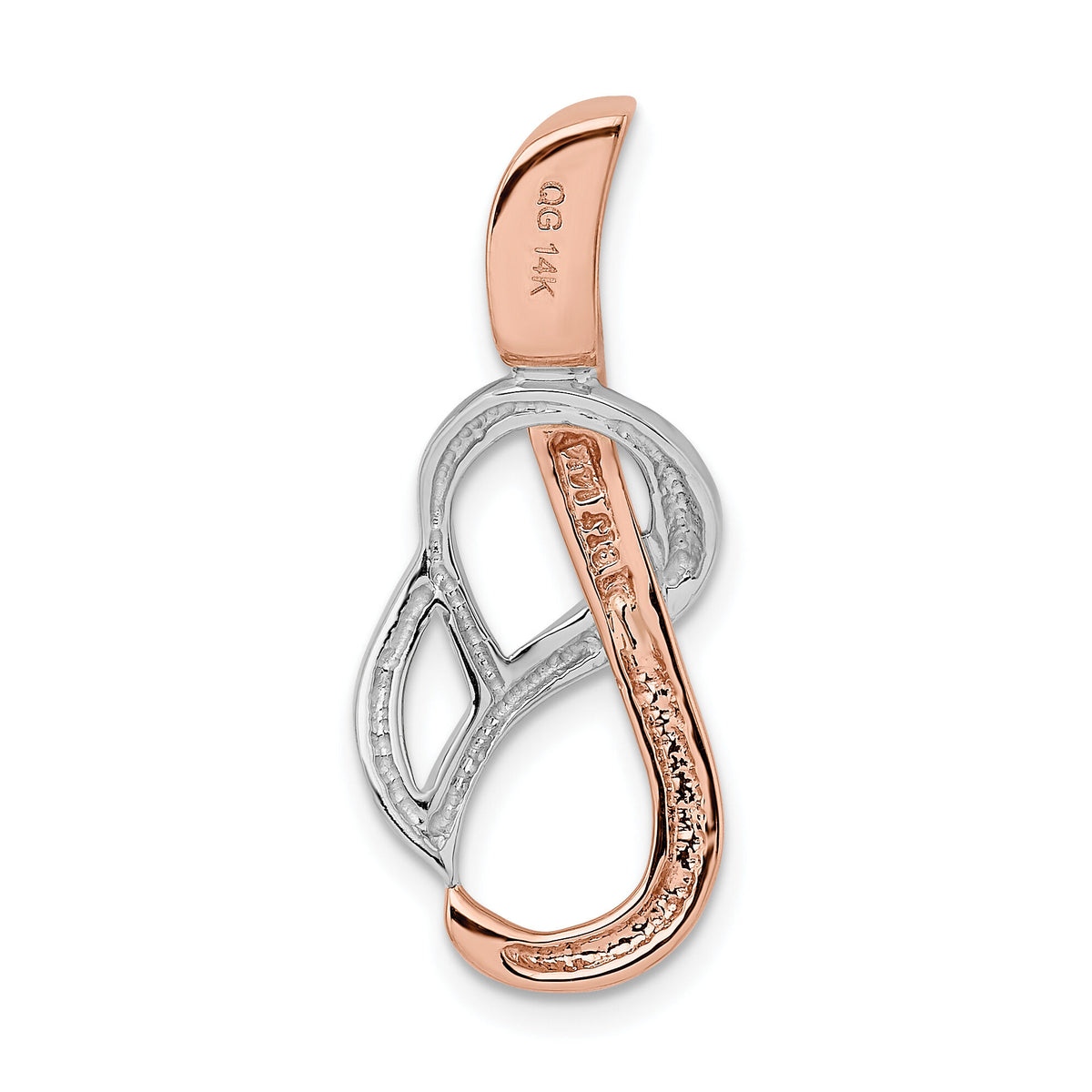 14K White and Rose Gold Fits up to 4mm, 6mm Reversible Omega Slide-SL482