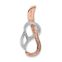 14K White and Rose Gold Fits up to 4mm, 6mm Reversible Omega Slide-SL482