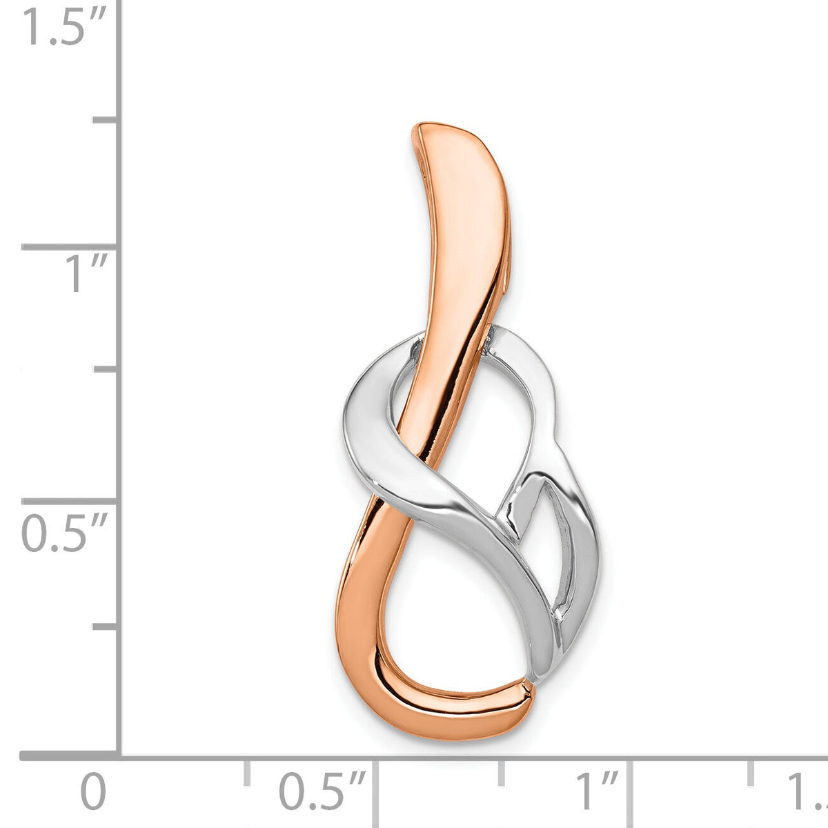 14K White and Rose Gold Fits up to 4mm, 6mm Reversible Omega Slide-SL482