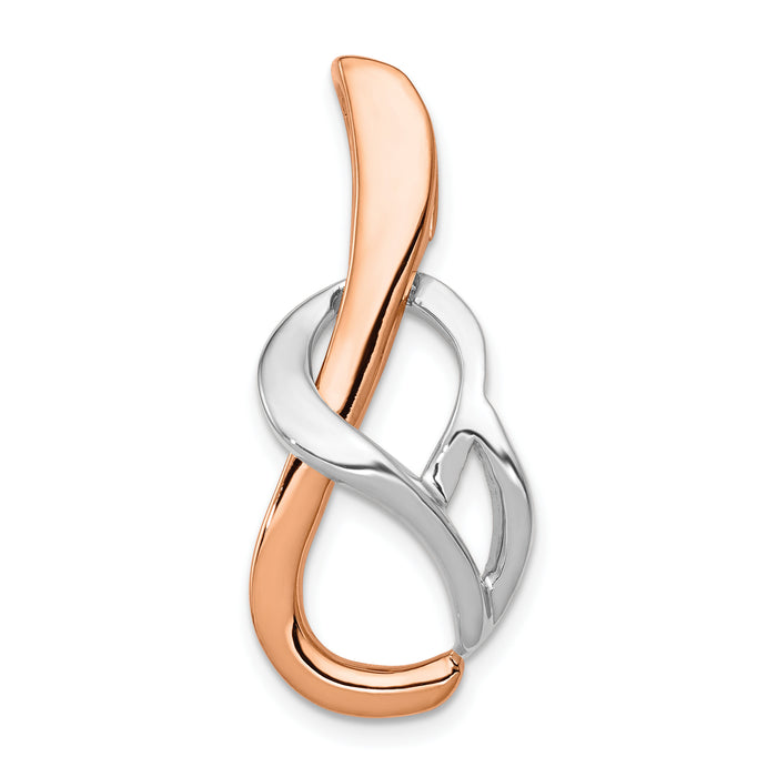 14K White and Rose Gold Fits up to 4mm, 6mm Reversible Omega Slide-SL482