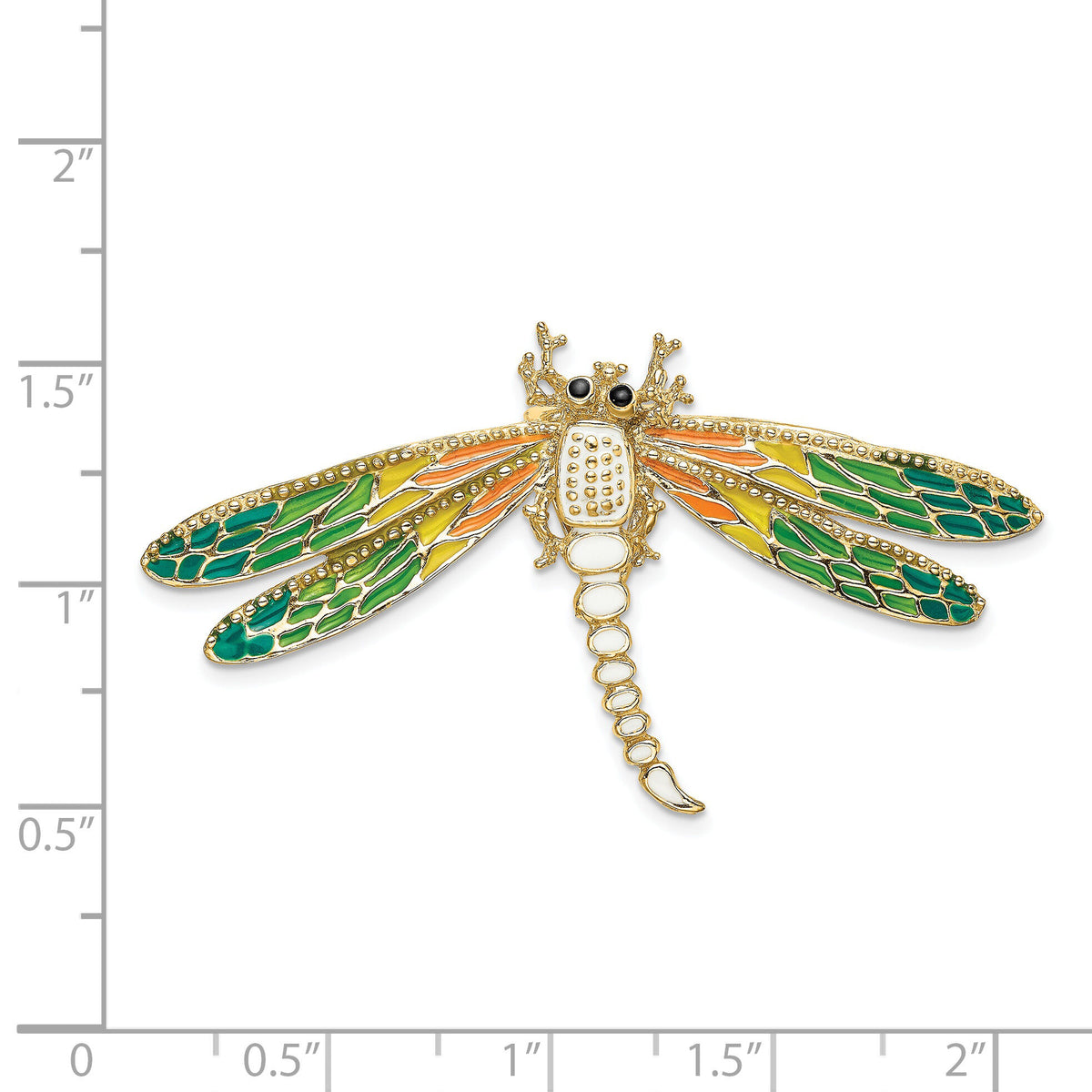 14K Multi-Color Enamel Dragonfly Charm-SL585
