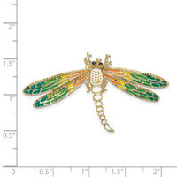 14K Multi-Color Enamel Dragonfly Charm-SL585
