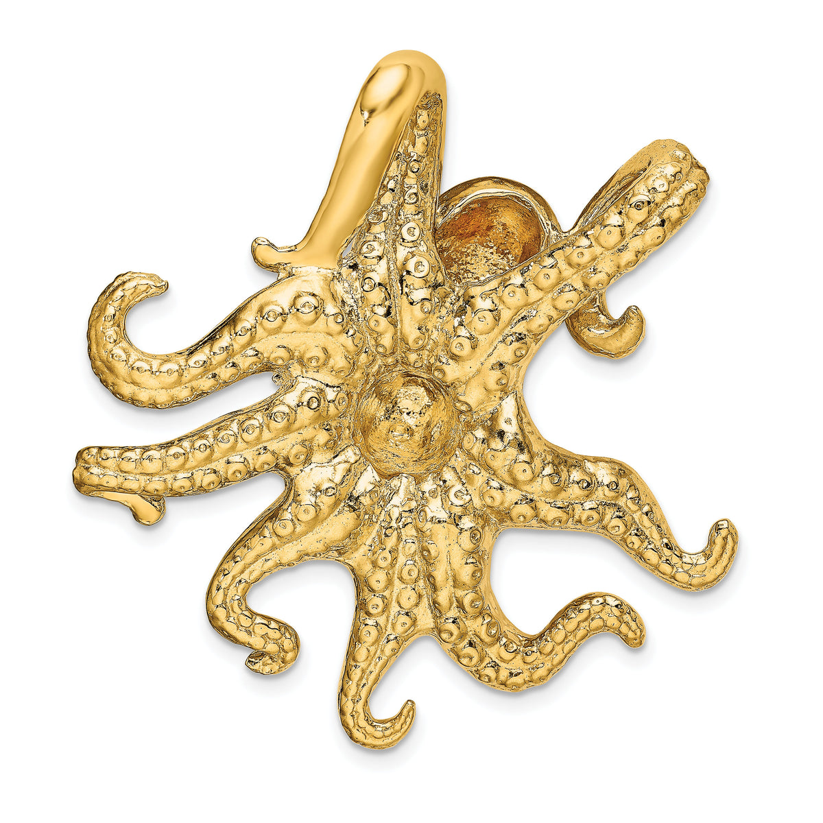 14K Polished and Textured Octopus Slide-SL589