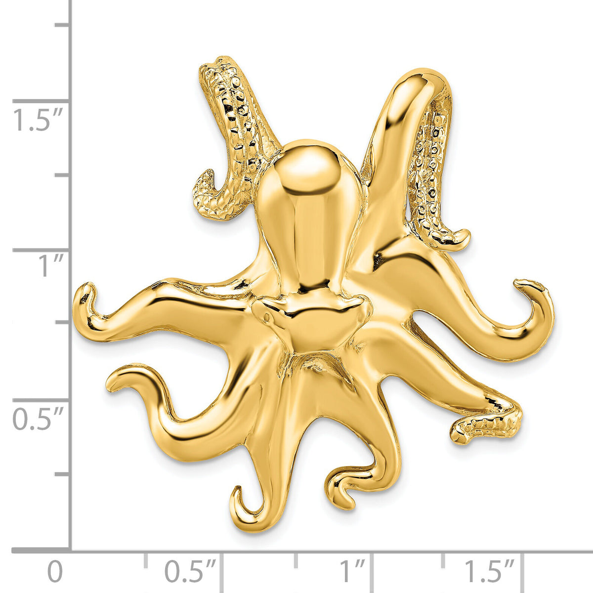 14K Polished and Textured Octopus Slide-SL589