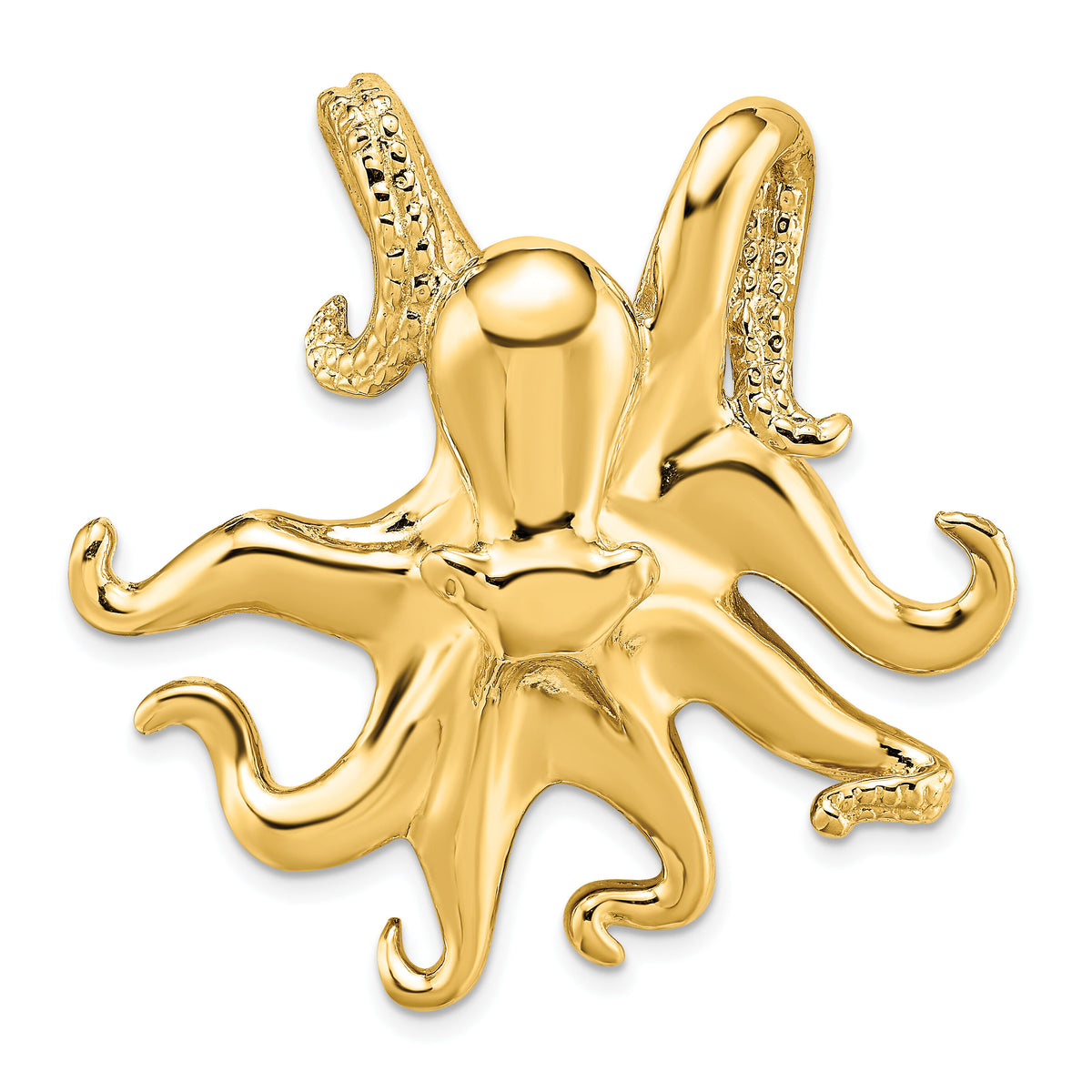 14K Polished and Textured Octopus Slide-SL589