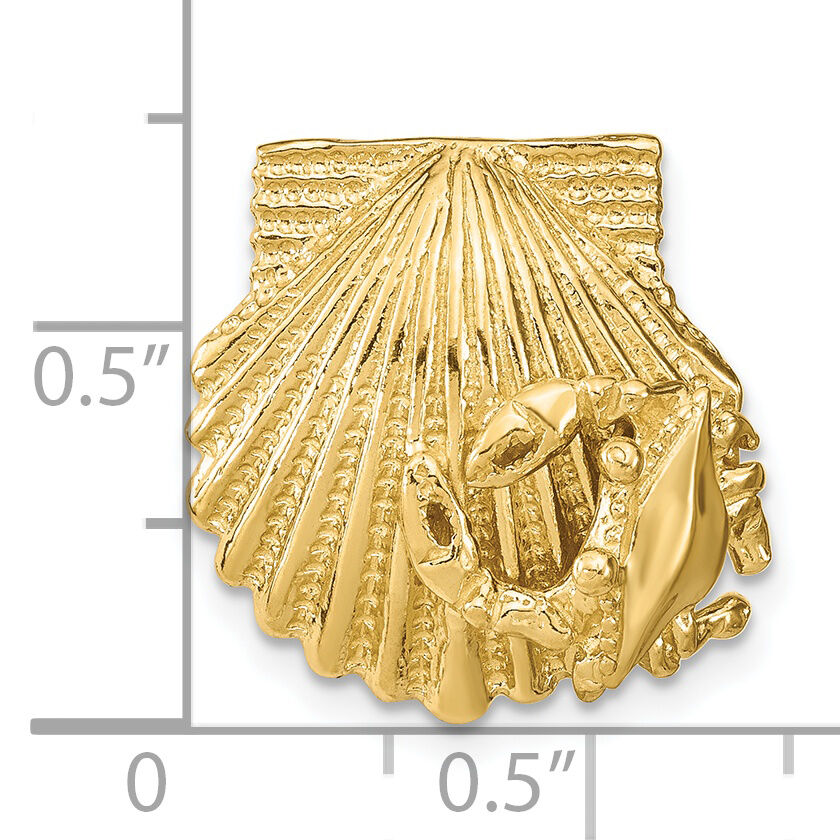 14k Scallop Shell with Crab Slide-SL615