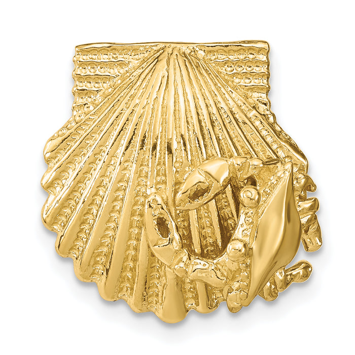 14k Scallop Shell with Crab Slide-SL615