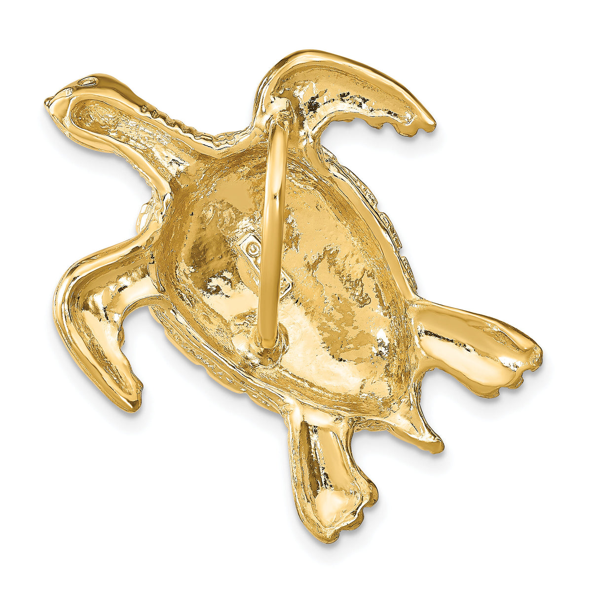 14K Polished Sea Turtle Slide-SL619