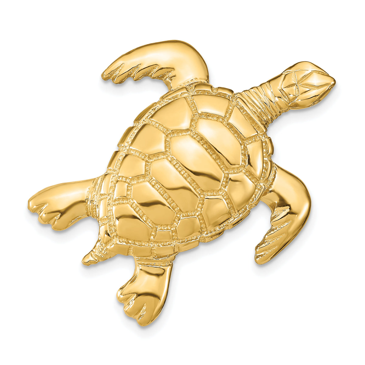 14K Polished Sea Turtle Slide-SL619