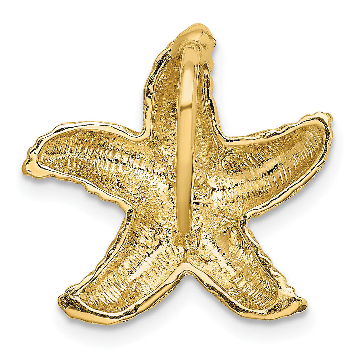 14K Polished and Textured Starfish Slide-SL625