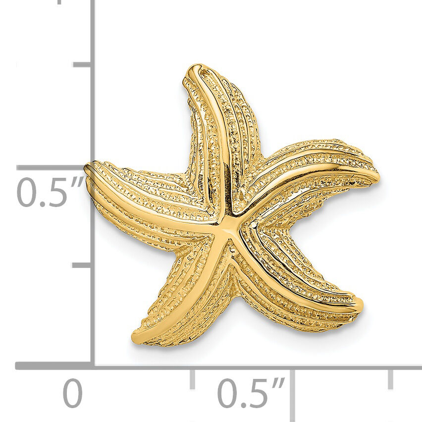 14K Polished and Textured Starfish Slide-SL625