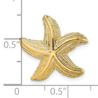 14K Polished and Textured Starfish Slide-SL625