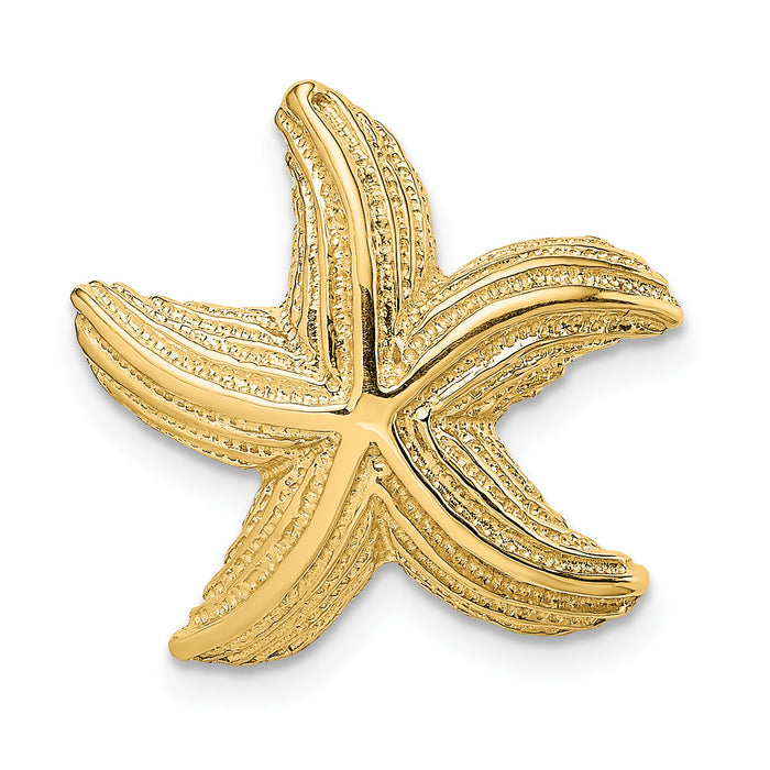 14K Polished and Textured Starfish Slide-SL625