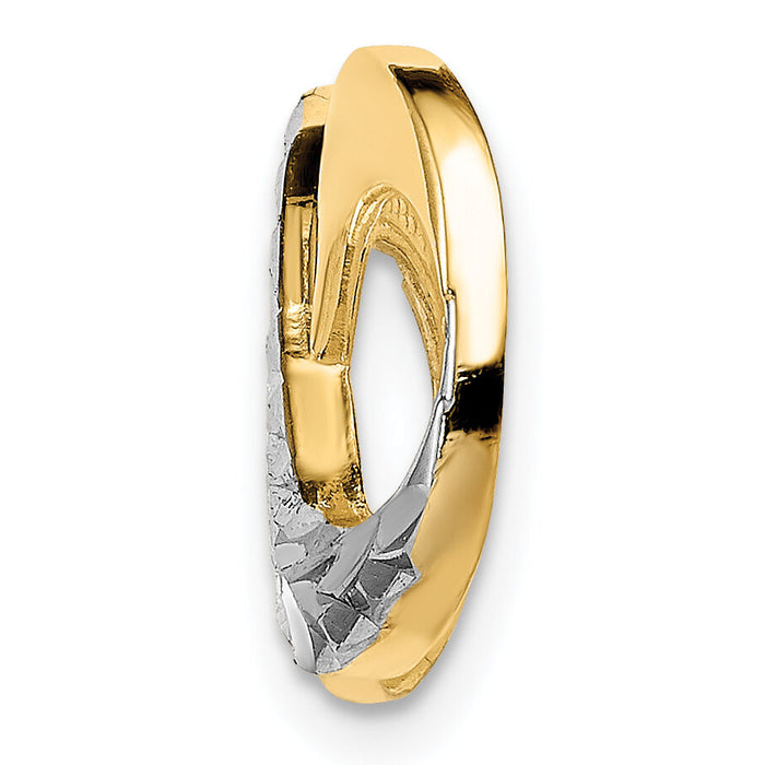 14K w/Rhodium D/C Infinity Fits 4mm Fancy Omega Slide-SL631