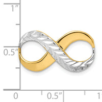 14K w/Rhodium D/C Infinity Fits 4mm Fancy Omega Slide-SL631
