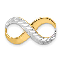 14K w/Rhodium D/C Infinity Fits 4mm Fancy Omega Slide-SL631