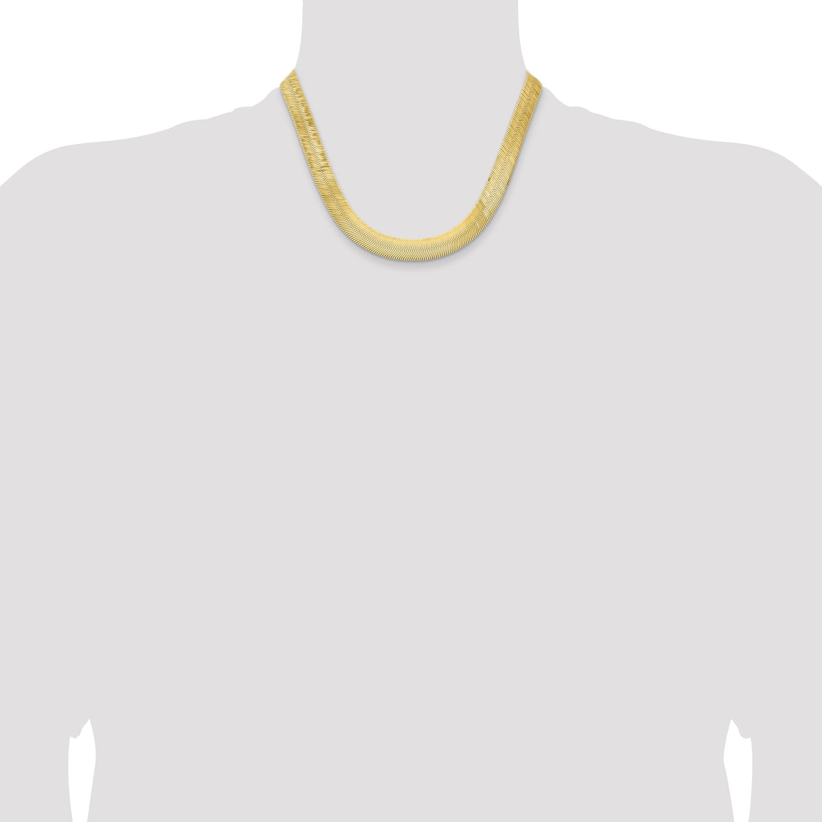 14k 10mm Silky Herringbone Chain-SLK100-18