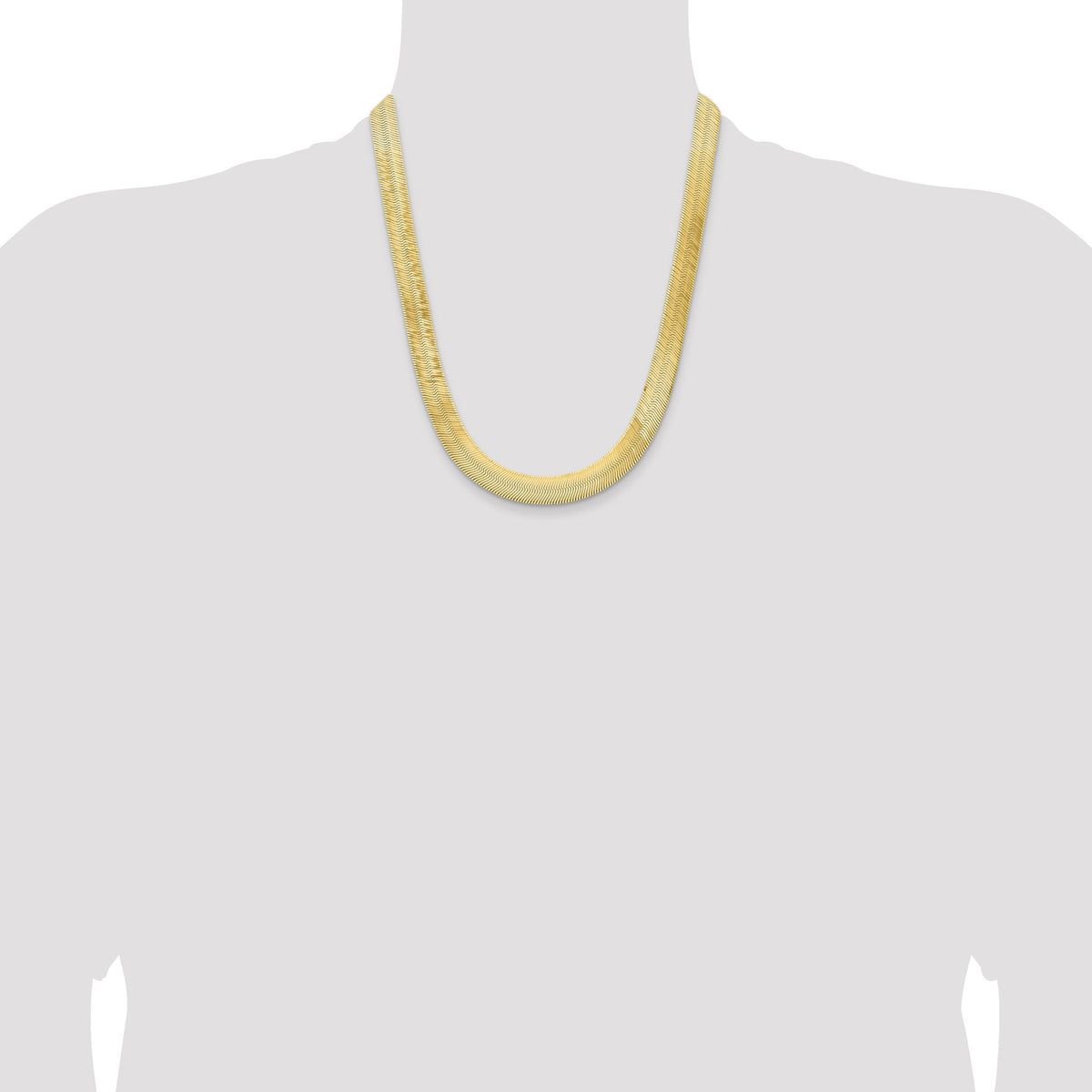 14k 10mm Silky Herringbone Chain-SLK100-22