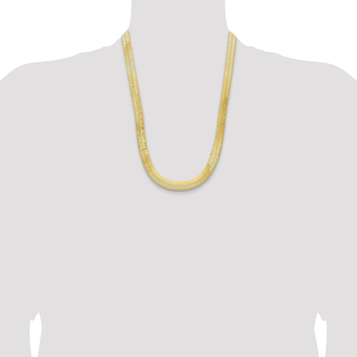 14k 10mm Silky Herringbone Chain-SLK100-24