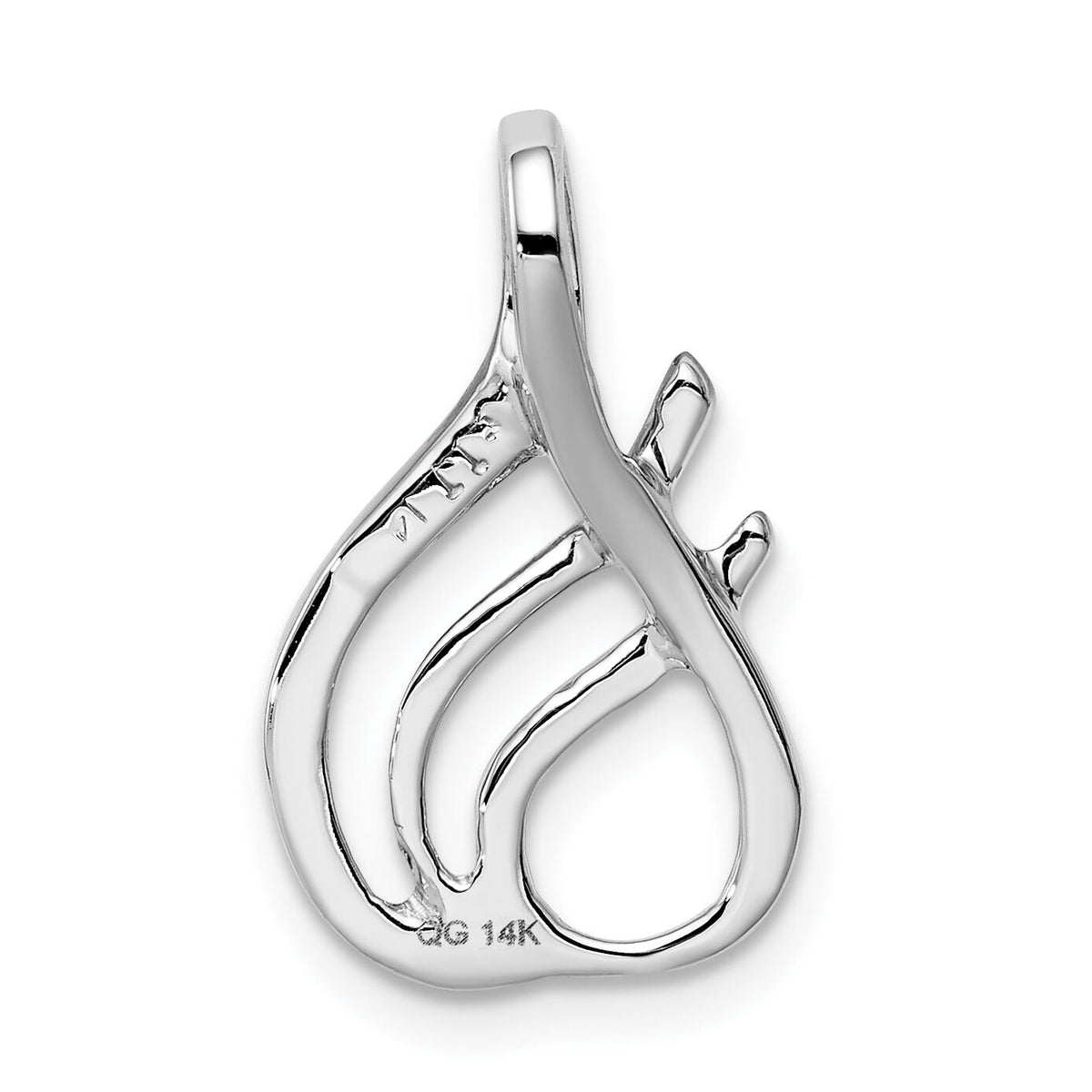 14k White Gold Reversible Fancy Omega Slide-SLW125