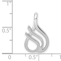 14k White Gold Reversible Fancy Omega Slide-SLW125