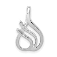 14k White Gold Reversible Fancy Omega Slide-SLW125