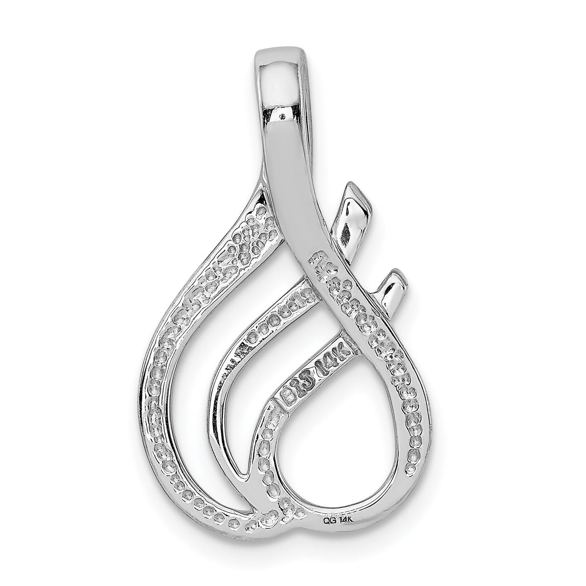 14k White Gold Reversible Fancy Omega Slide-SLW139