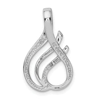 14k White Gold Reversible Fancy Omega Slide-SLW139