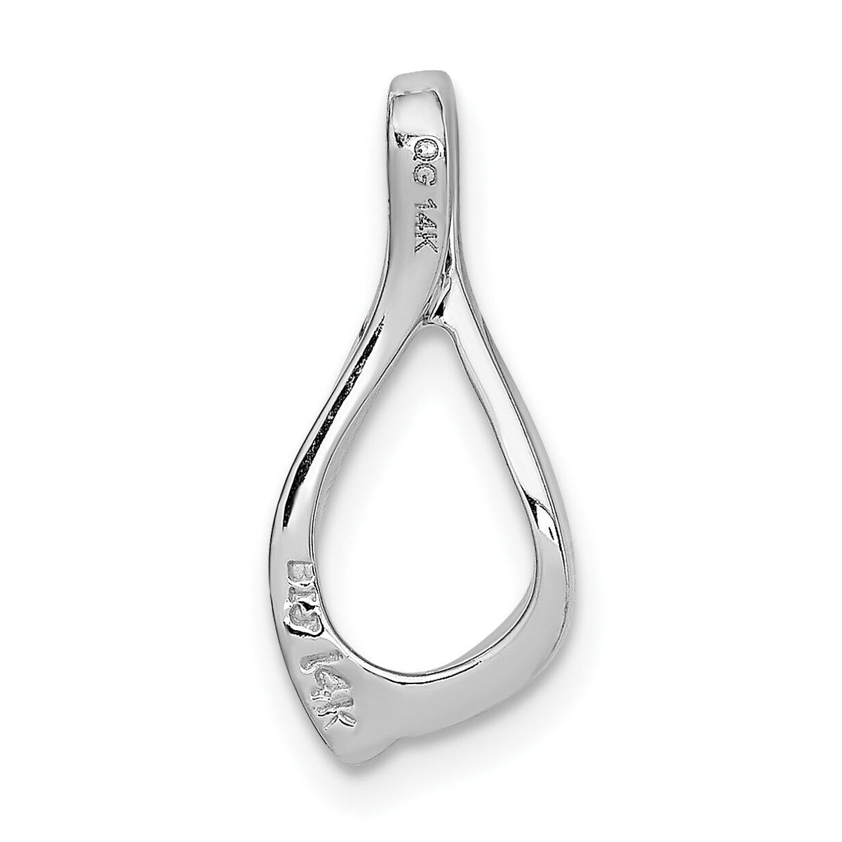14k White Gold Chain Slide Reversible Omega Chain Slide-SLW17