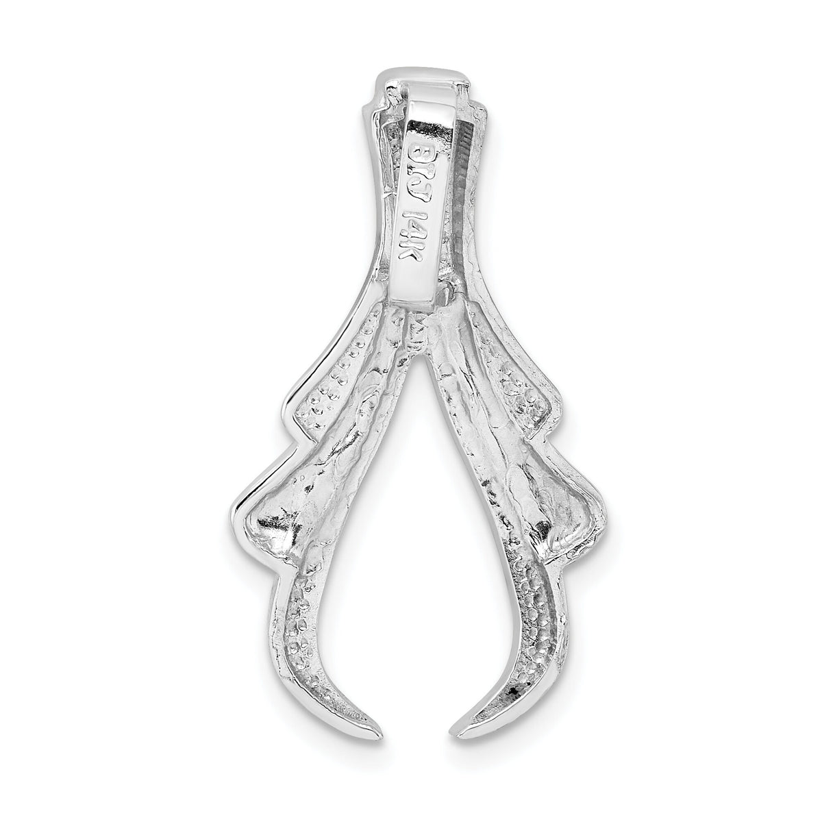 14k White Gold Fits 6mm Reg, 8mm Fancy Omega Slide-SLW255