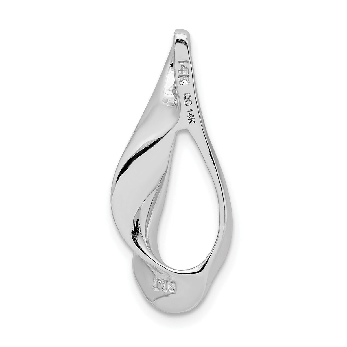 14k White Gold Fits up to 3mm Regular, 6mm Fancy Reversible Omega Slide-SLW78