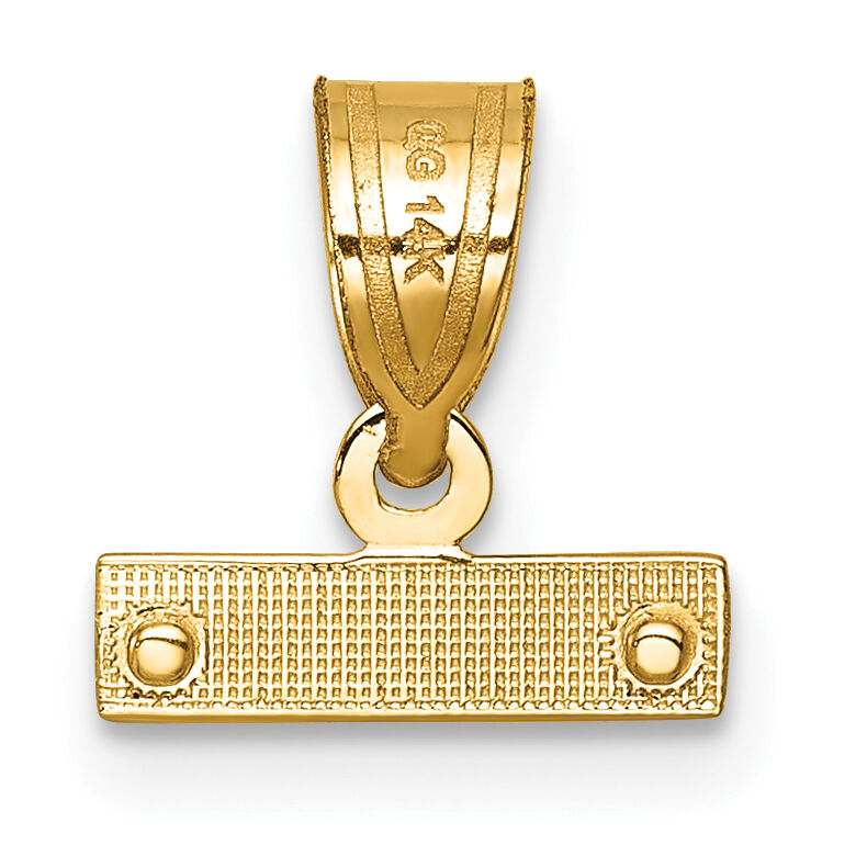 14k Small Brushed Diamond-cut Top Charm-SMTOP