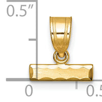 14k Small Brushed Diamond-cut Top Charm-SMTOP