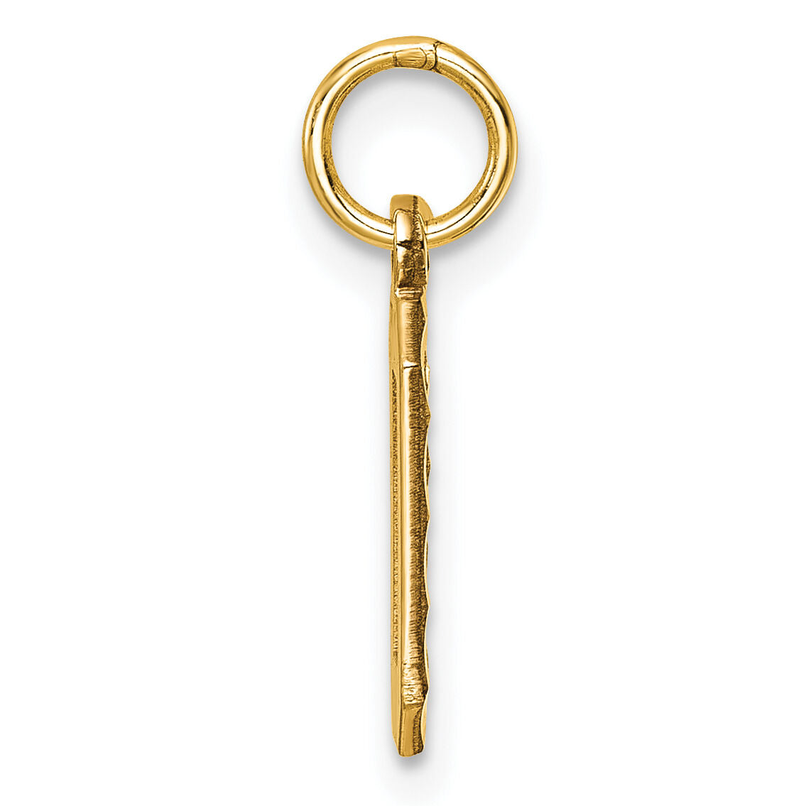 14k Small Brushed Diamond-cut Number 0 Charm-SN00