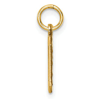 14k Small Brushed Diamond-cut Number 0 Charm-SN00