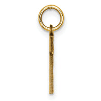 14k Small Brushed Diamond-cut Number 1 Charm-SN01