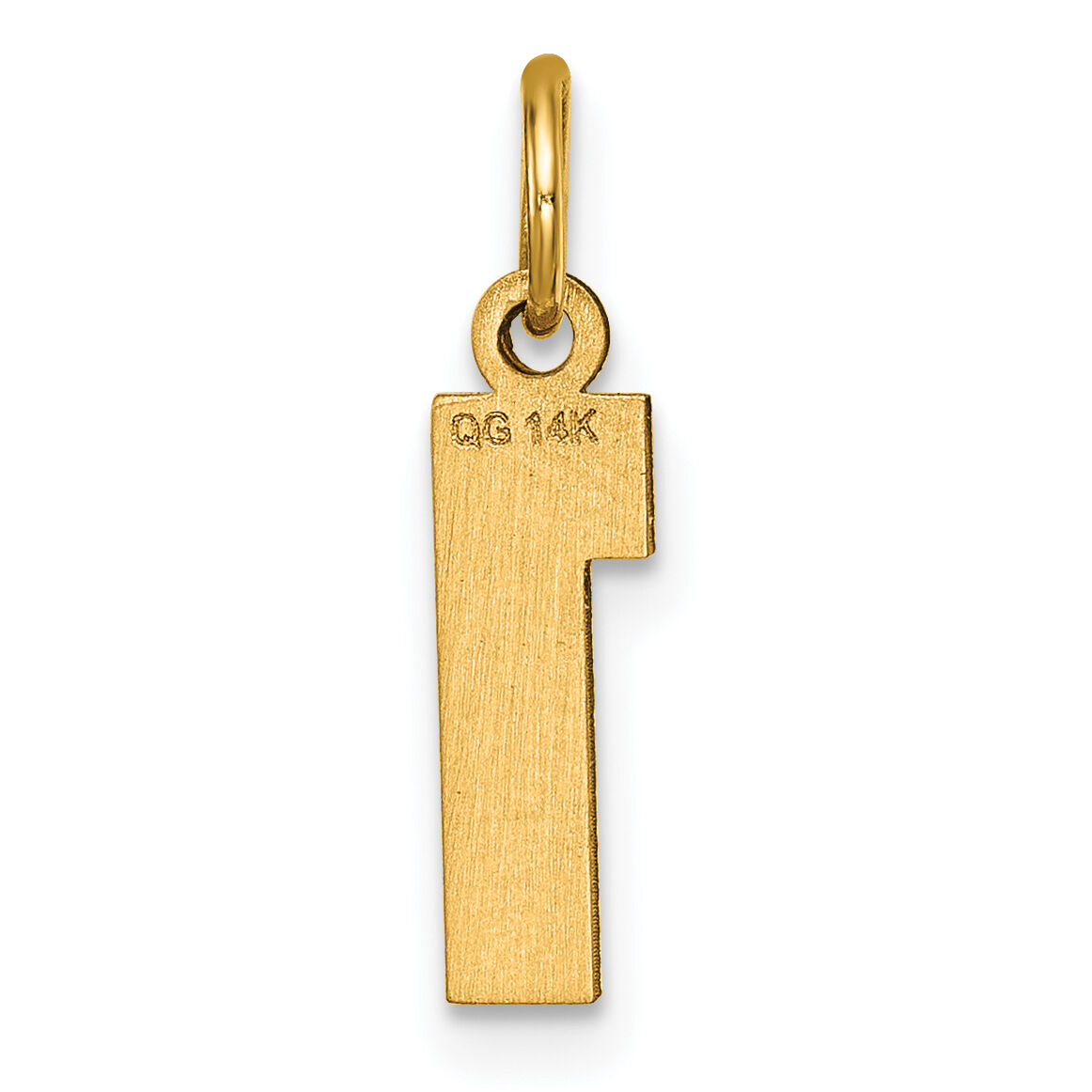 14k Small Brushed Diamond-cut Number 1 Charm-SN01