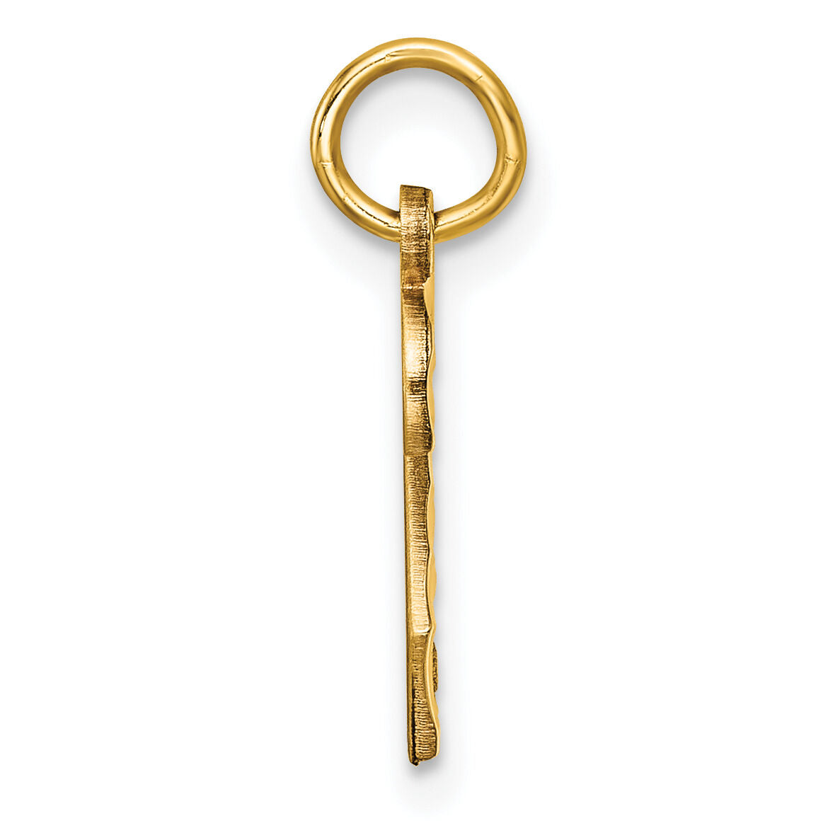 14k Small Brushed Diamond-cut Number 2 Charm-SN02
