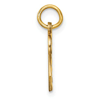 14k Small Brushed Diamond-cut Number 2 Charm-SN02