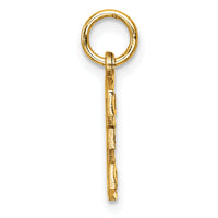 14k Small Brushed Diamond-cut Number 3 Charm-SN03