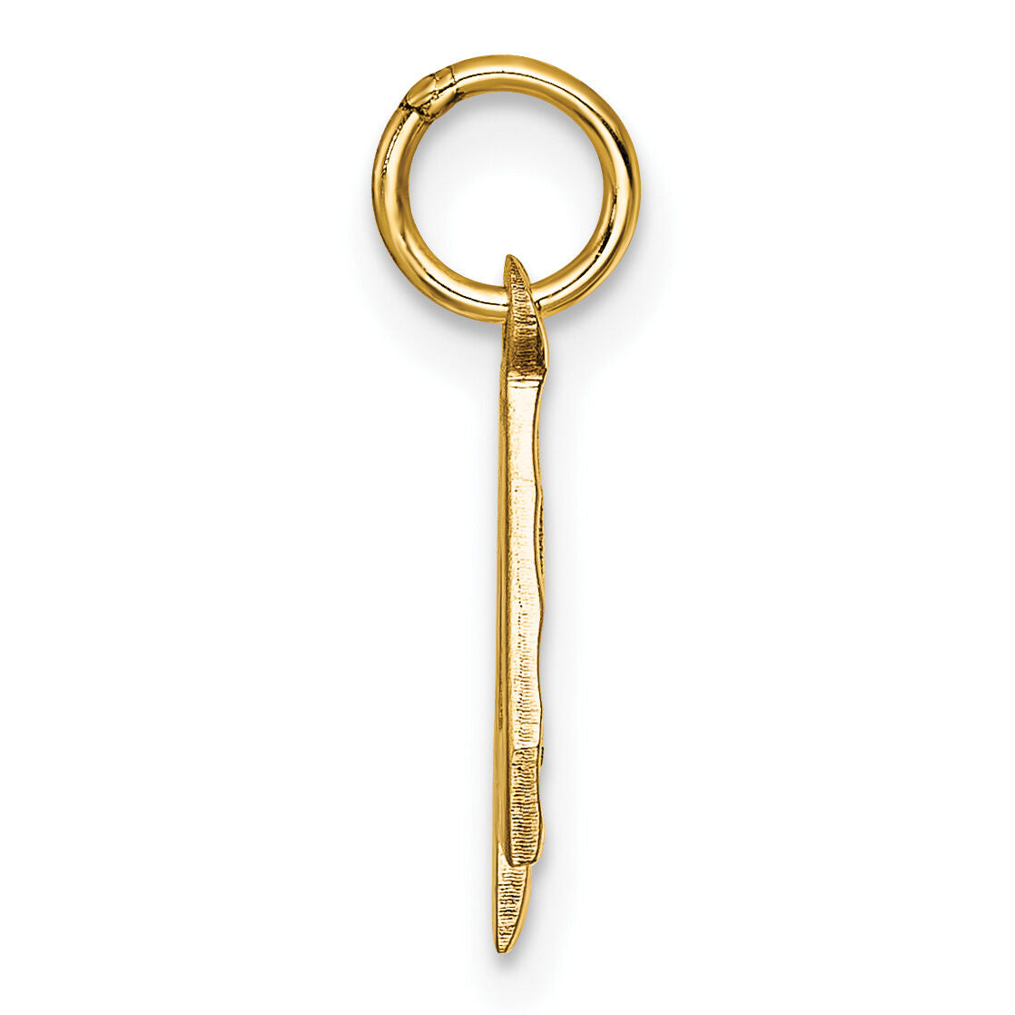 14k Small Brushed Diamond-cut Number 4 Charm-SN04