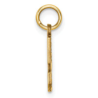 14k Small Brushed Diamond-cut Number 5 Charm-SN05