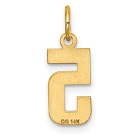 14k Small Brushed Diamond-cut Number 5 Charm-SN05