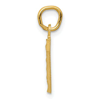 14k Small Brushed Diamond-cut Number 7 Charm-SN07