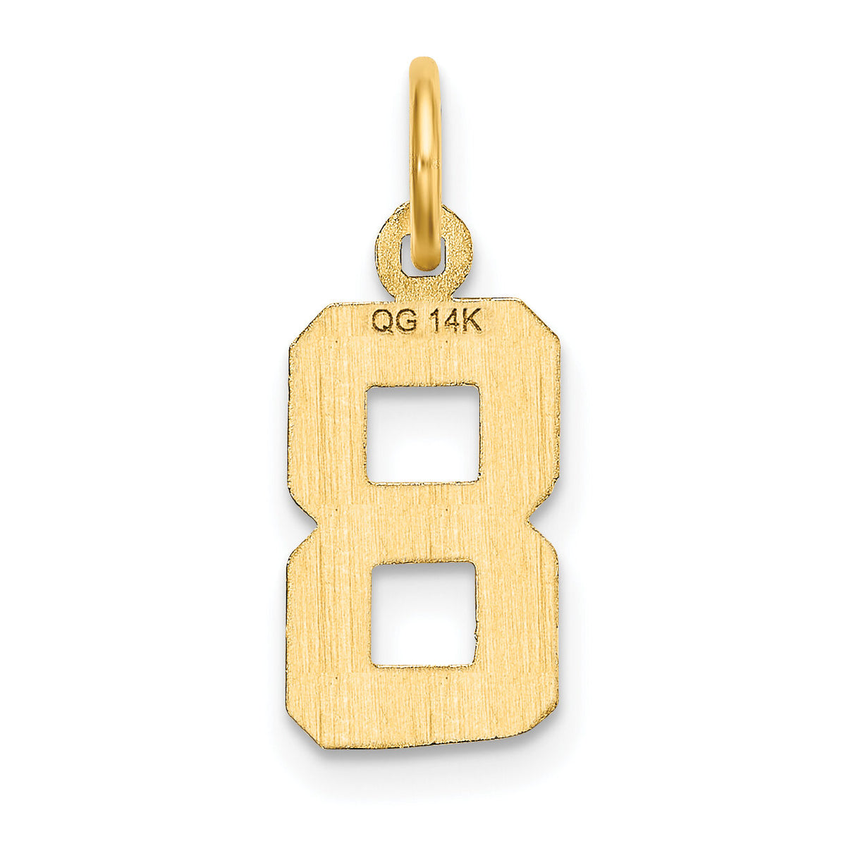 14k Small Brushed Diamond-cut Number 8 Charm-SN08