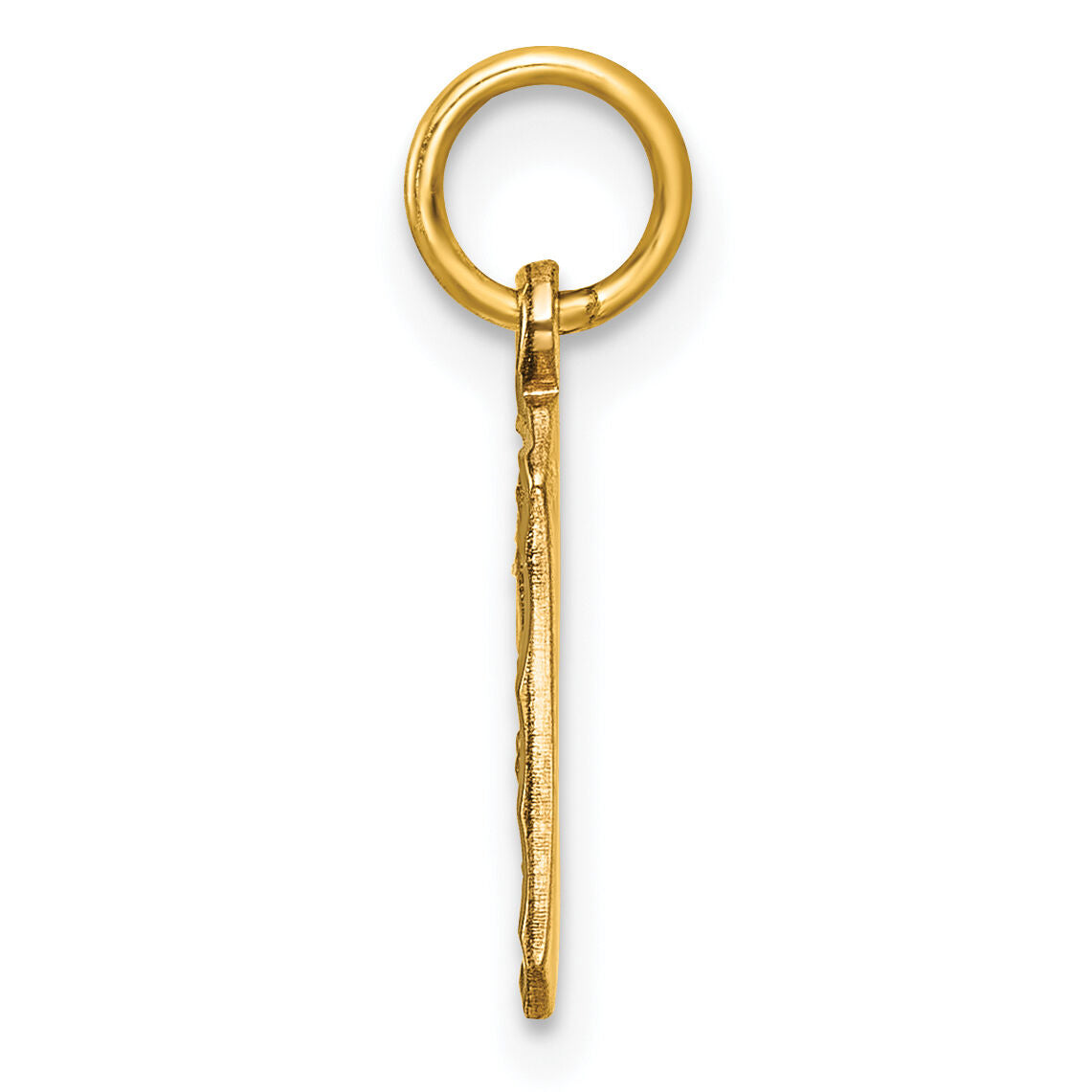 14k Small Brushed Diamond-cut Number 9 Charm-SN09