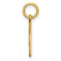 14k Small Brushed Diamond-cut Number 9 Charm-SN09