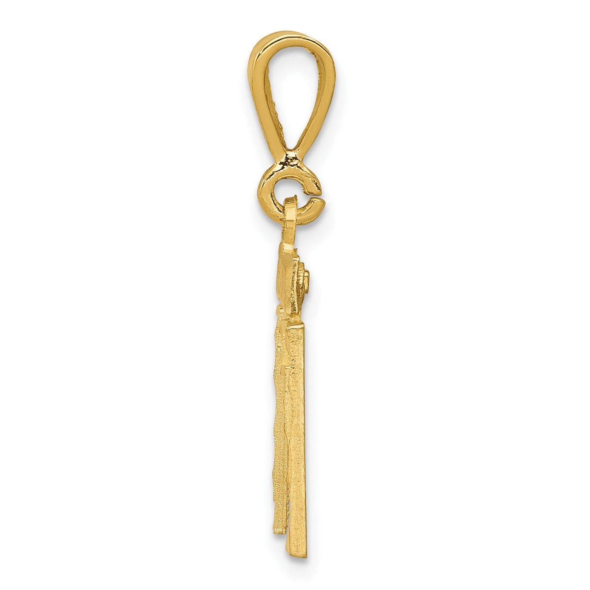 14k Small Brushed Diamond-cut Number 11 Charm-SN11